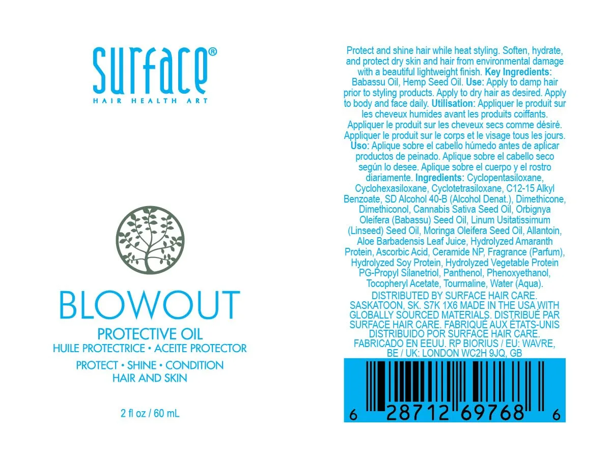 Surface Hair Best Blowouts Regimen: защитное масло для укладки феном + набор из 2 предметов, включая бальзам для гладкости и термозащитный стайлер с маслом бабассу — фото 2