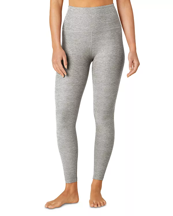 

Леггинсы Spacedye с высокой талией и завышенной талией, цвет «серебристая дымка». Beyond Yoga, серый