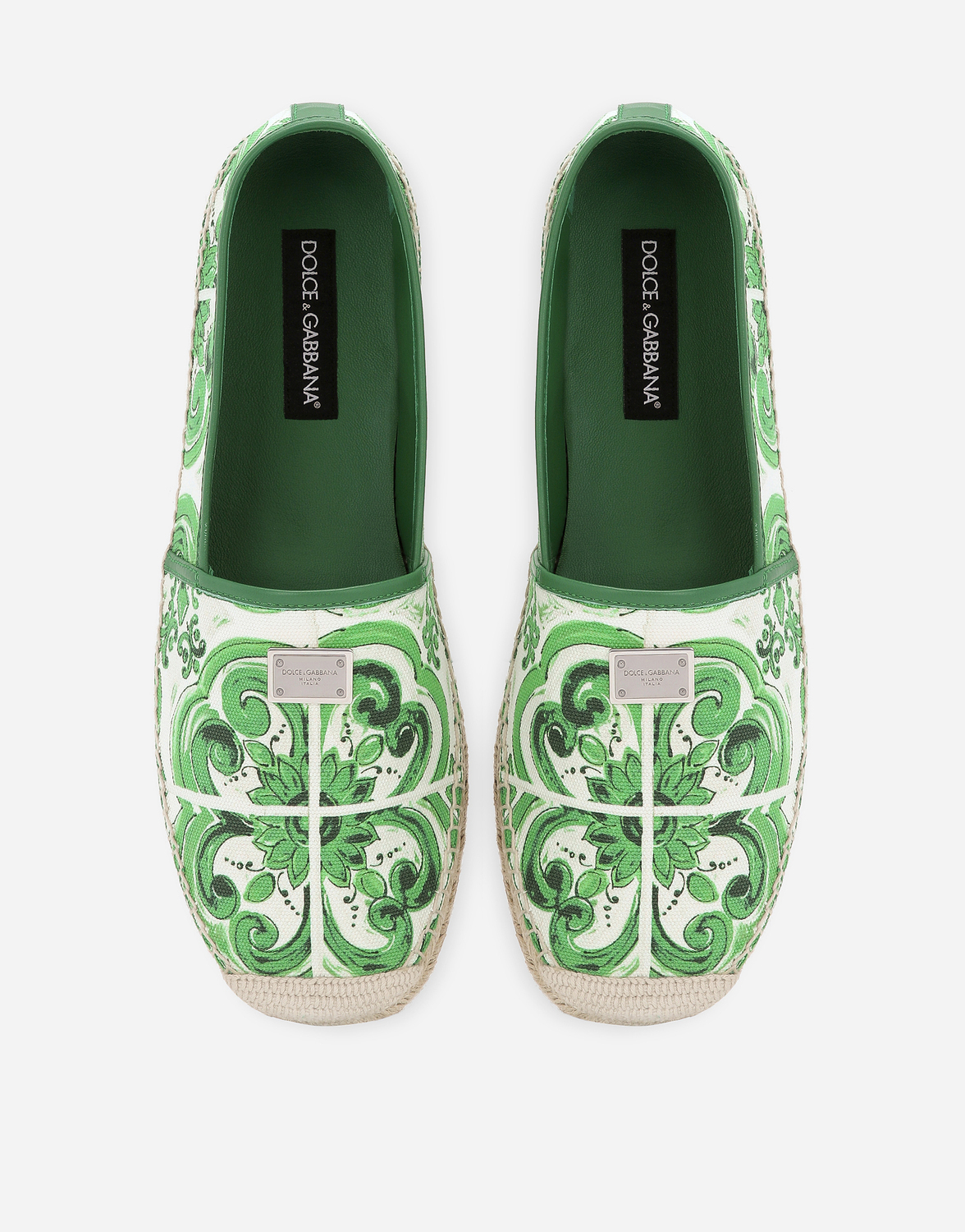 Эспадрильи из холста с принтом майолика Dolce & Gabbana, принт — фото 4