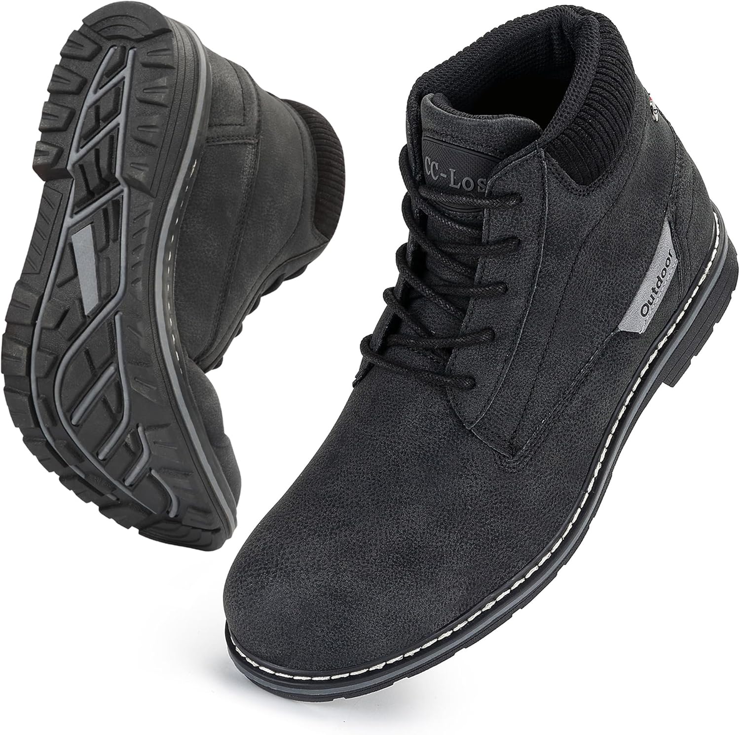 

Мужские походные ботинки CC-Los, повседневные чукка, водоотталкивающие ботинки до щиколотки для мужчин, размер 8-14, черный