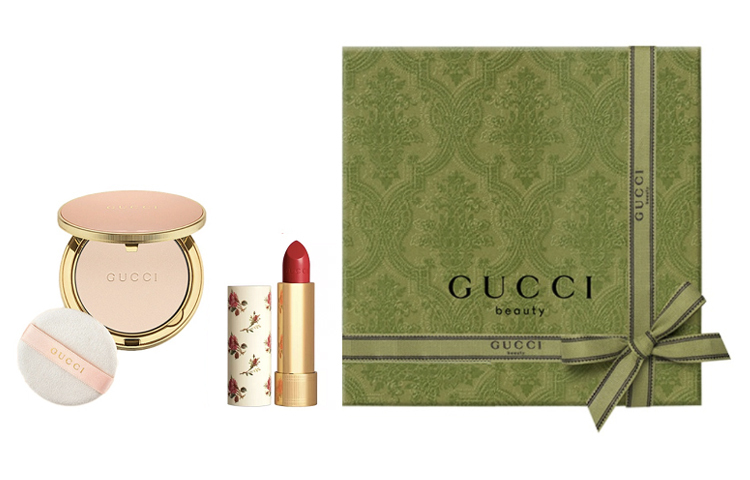 Набор для макияжа Cloud Mist Radiance Lipstick Makeup Set, состоящий из двух частей: пудры Soft Focus Powder и бархатной помады Velvet Lipstick Gucci, soft focus gloss powder #00 10g+velvet mist lipstick #25 3.5g — фото 3