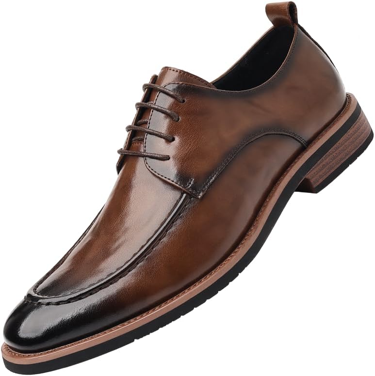 

Мужские классические оксфорды MWX с шнуровкой, перфорированным носком, формальные и повседневные деловые туфли, коричневый