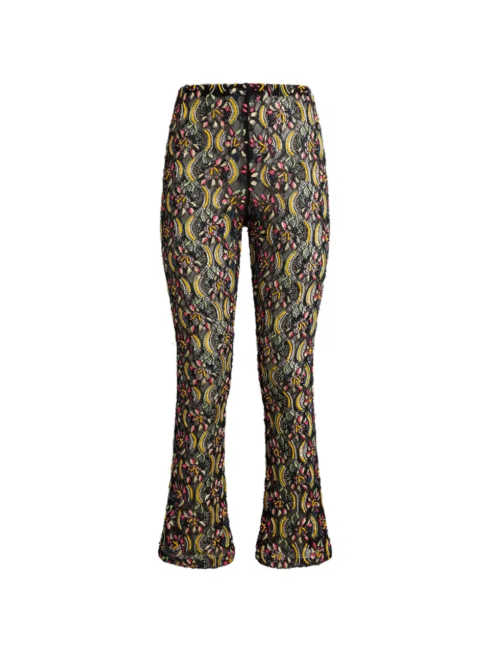 Брюки из кружева, бисера и пайеток Etro, черный
