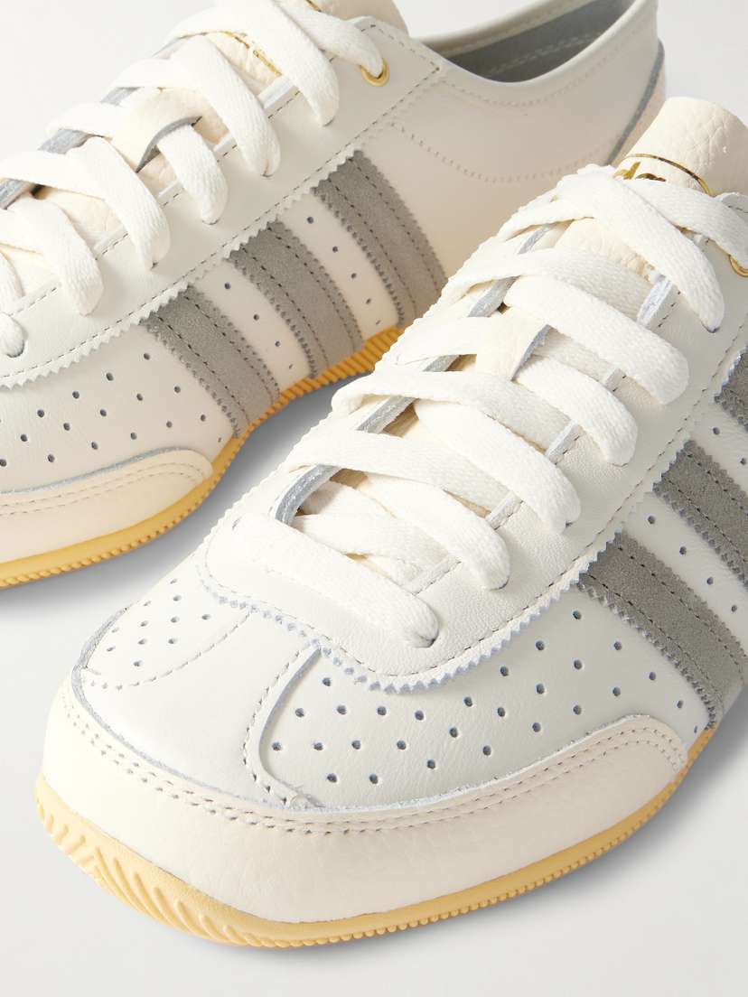 Кроссовки Japan decon с перфорированной замшевой отделкой из кожи Adidas Originals, белый — фото 4