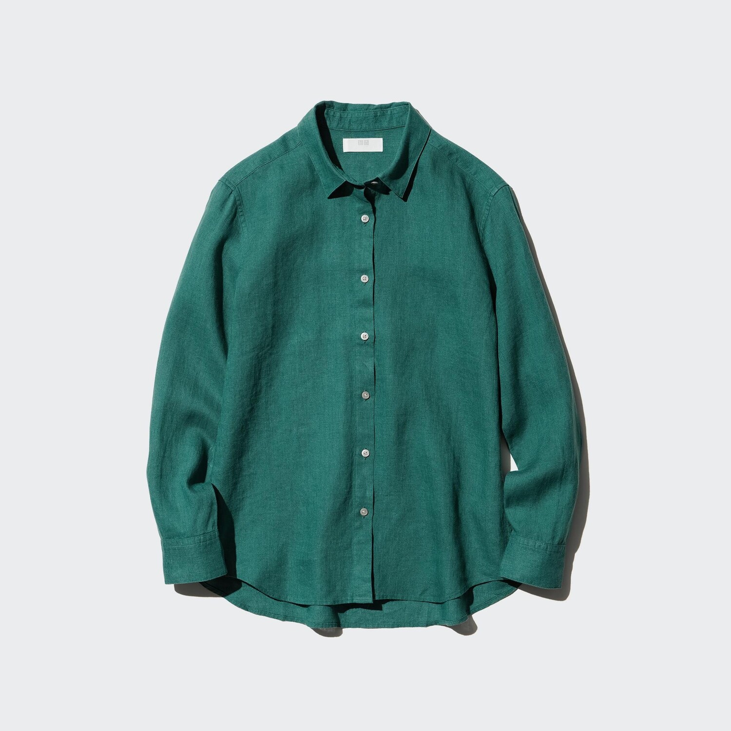 

Рубашка UNIQLO льняная премиум-класса с длинными рукавами, темно-зеленый