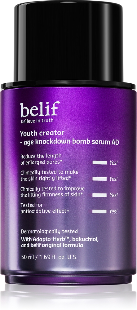 

Youth Creator Age Knockdown Bomb Serum Сыворотка против морщин для увлажнения и укрепления кожи Belif, 50 мл