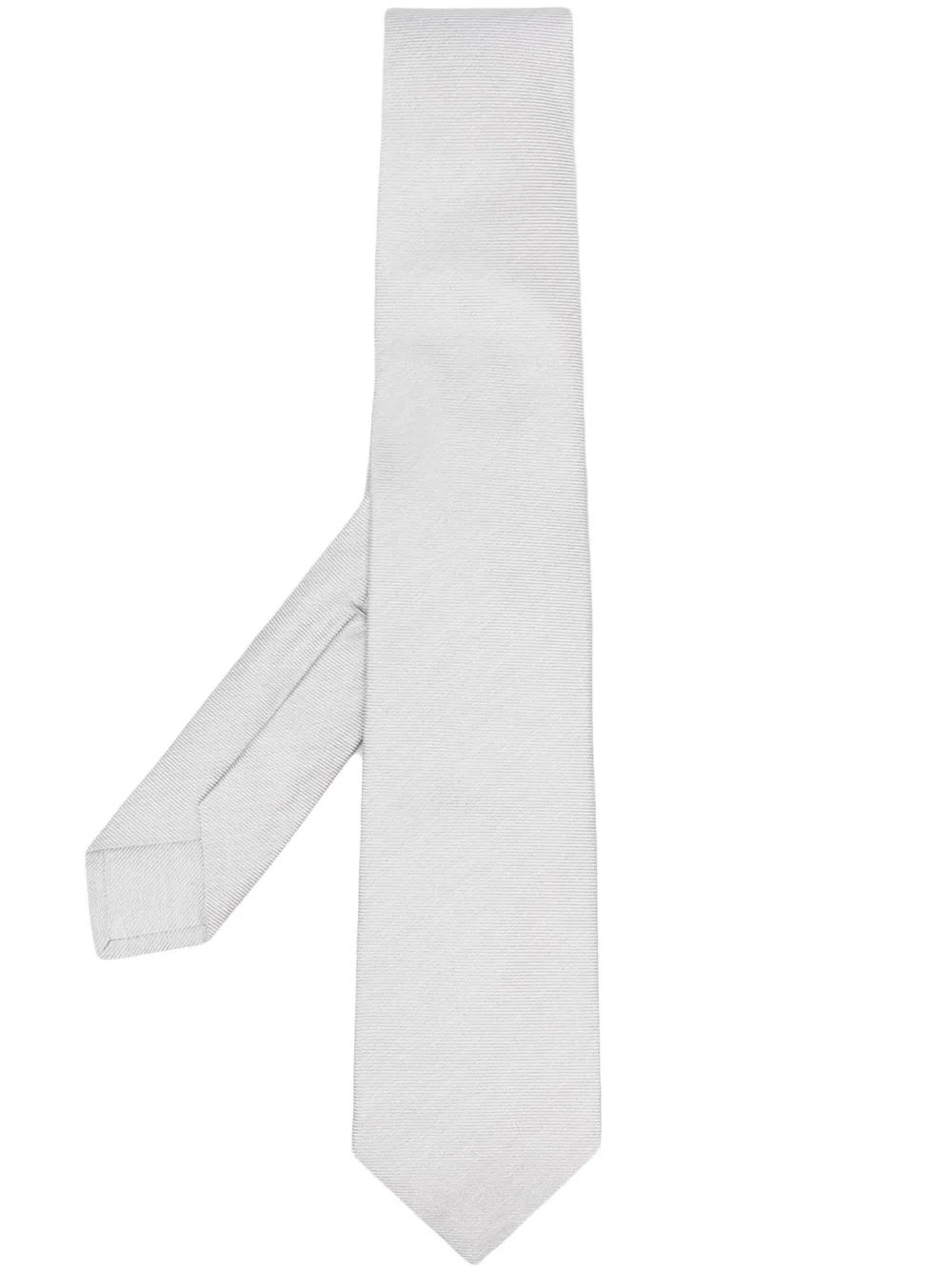 

Шелковый галстук с заостренным концом Barba, серый