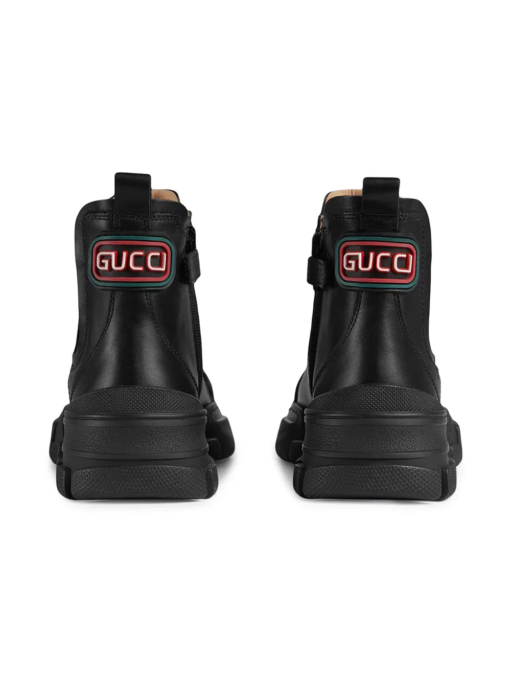 Ботинки до щиколотки с нашивкой с логотипом Gucci Kids, черный — фото 2