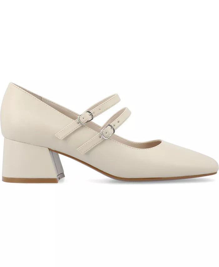 Женские туфли-лодочки Nally Double Strap Mary Jane Journee Collection, белый — фото 2