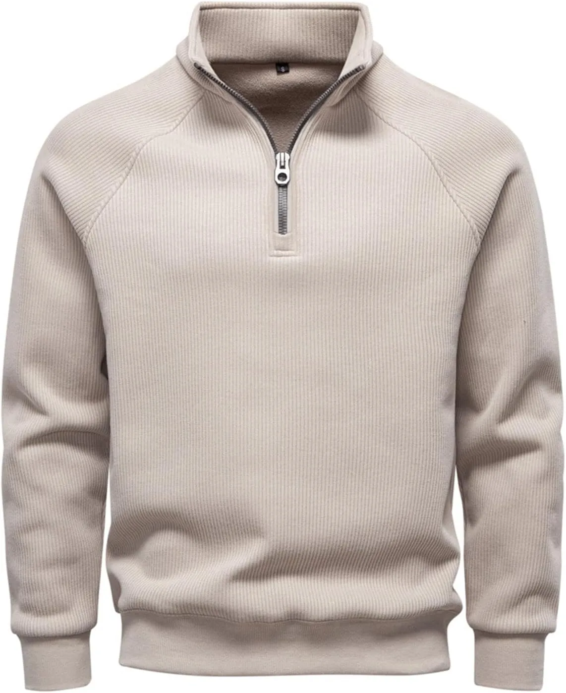 

Мужская 1/4 Zip Pullover из легкого хлопкового флиса с воротником-стойкой, длинным рукавом и Slim Fit