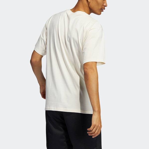 Футболка Adidas Made with Nature Multi Logo Tee 'Ivory White', мультиколор — фото 3