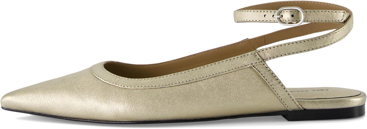 Туфли на плоской подошве Free People Jules Point Wrap Flats, золотой — фото 4