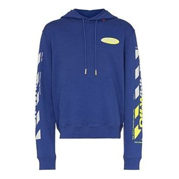 

Толстовка mens ss19 spilt logo slim hoody blue Off-White, синий