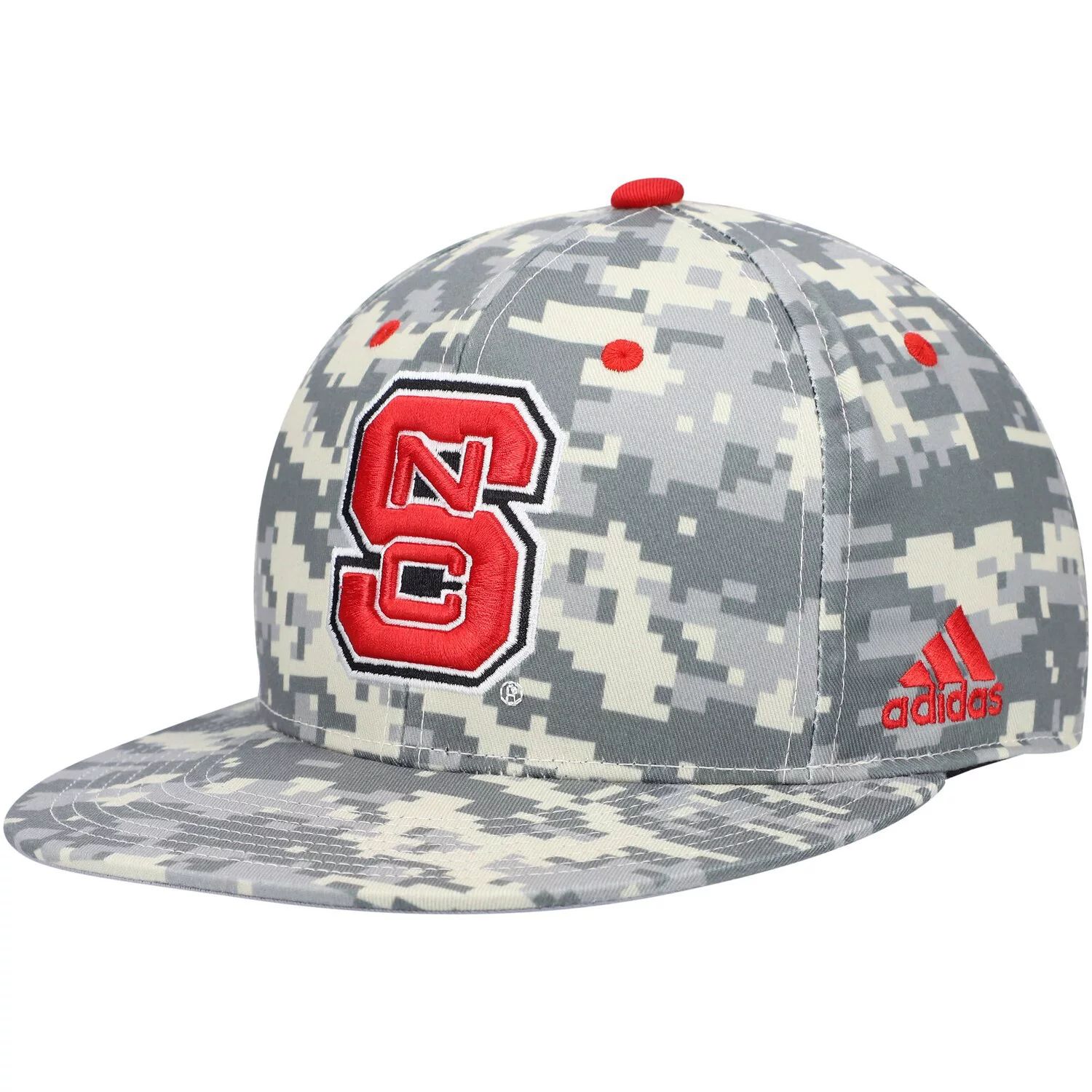 

Мужская бейсбольная кепка adidas Camo NC State Wolfpack серого цвета