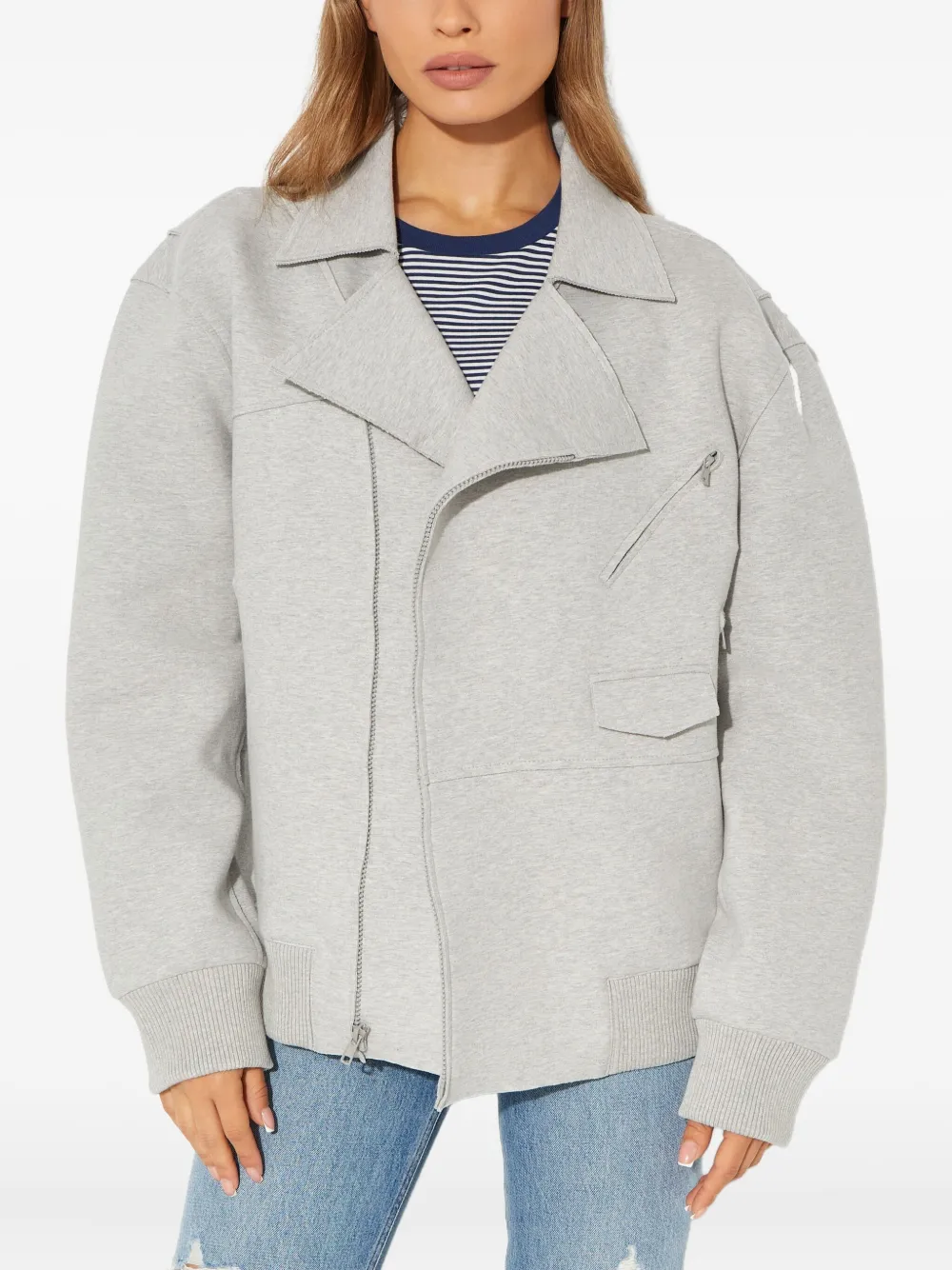 

Бомбер на молнии Norma Kamali, серый