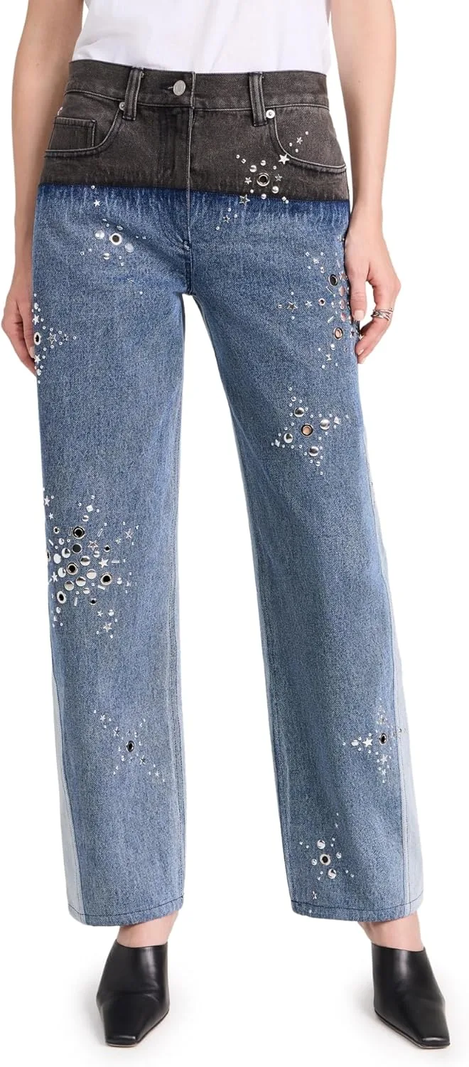 

3.1 Phillip Lim Women's Liberty вышитые разноцветные джинсы-бойфренды