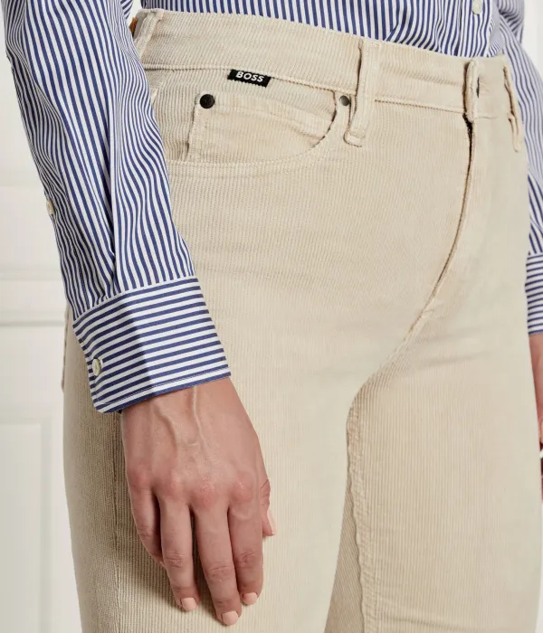 Вельветовые брюки Parkway Straight fit Boss, бежевый — фото 4