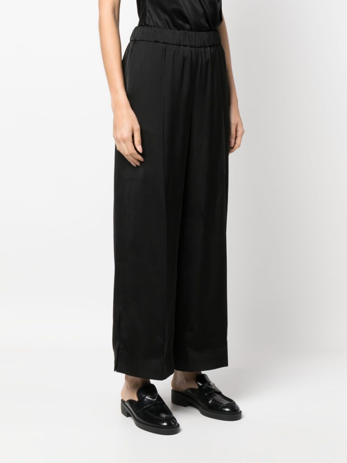 Jil Sander широкие брюки с эластичным поясом, черный — фото 3