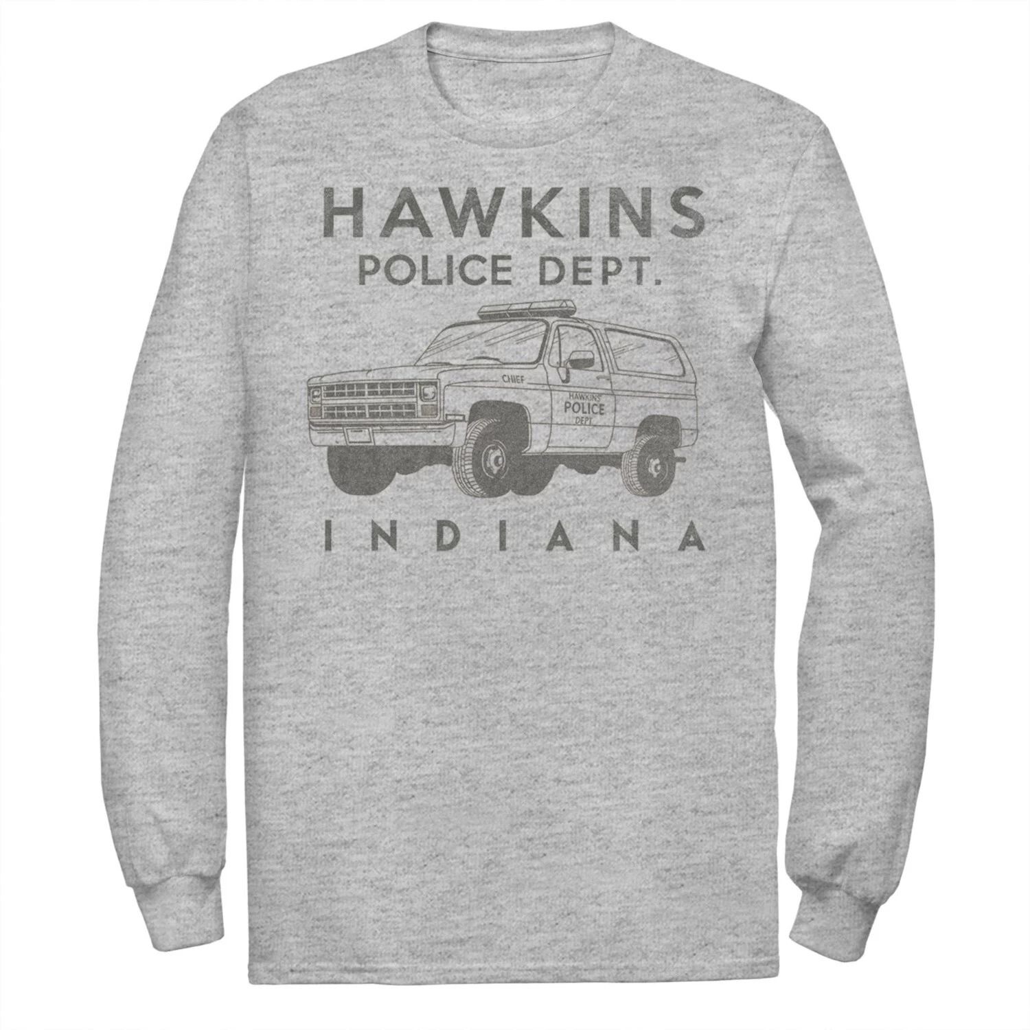 

Мужская футболка «Очень странные дела» Hawkins Police Dept. Indiana Licensed Character