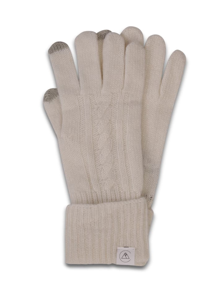 

CASH-MERE.CH Перчатки из органического волокна с узором «косичка» белого цвета