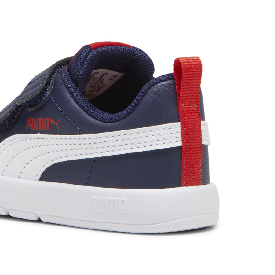 Кроссовки Courtflex V3 для маленьких детей PUMA, темно-синие, белые, красные, синие — фото 2