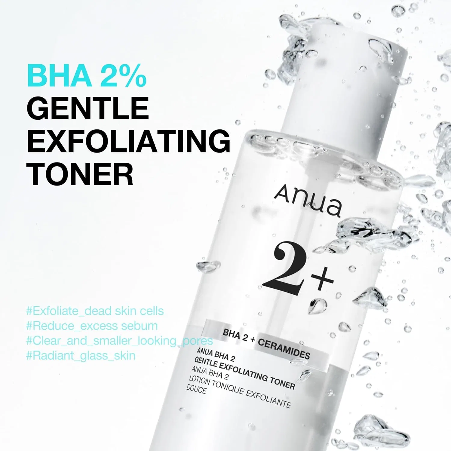 Тоник Anua — Мягкий отшелушивающий тонер «BHA % Gentle Exfoliating Toner» от, 150 мл — фото 3