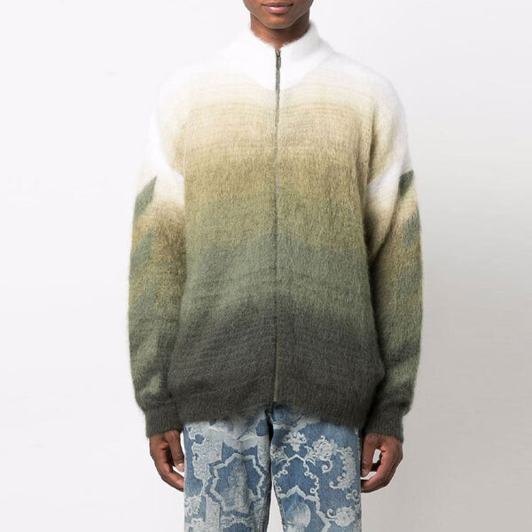 Свитер men's fw21 arrow pattern zipper cardigan wool sweater loose fit green Off-White, зеленый — фото 2
