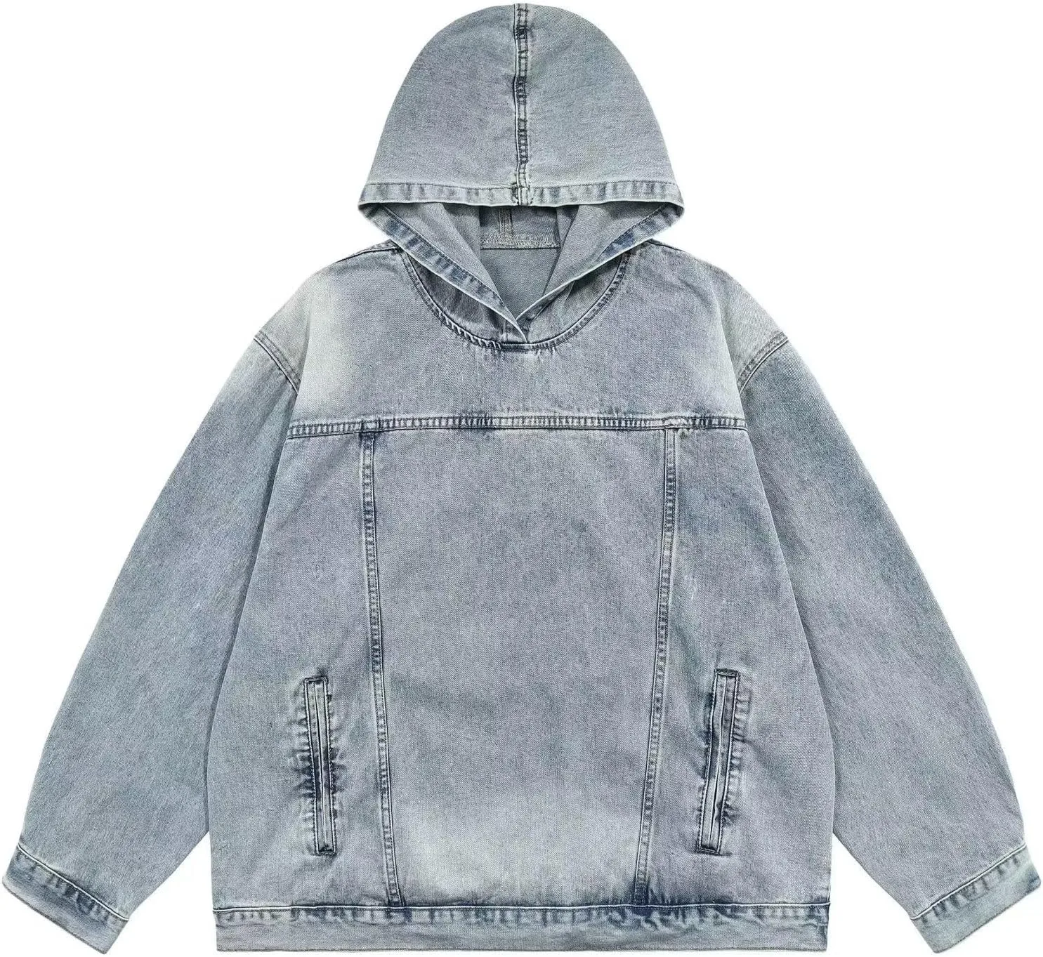 

Толстовка с капюшоном denim acid wash heavyweight Thatrich
