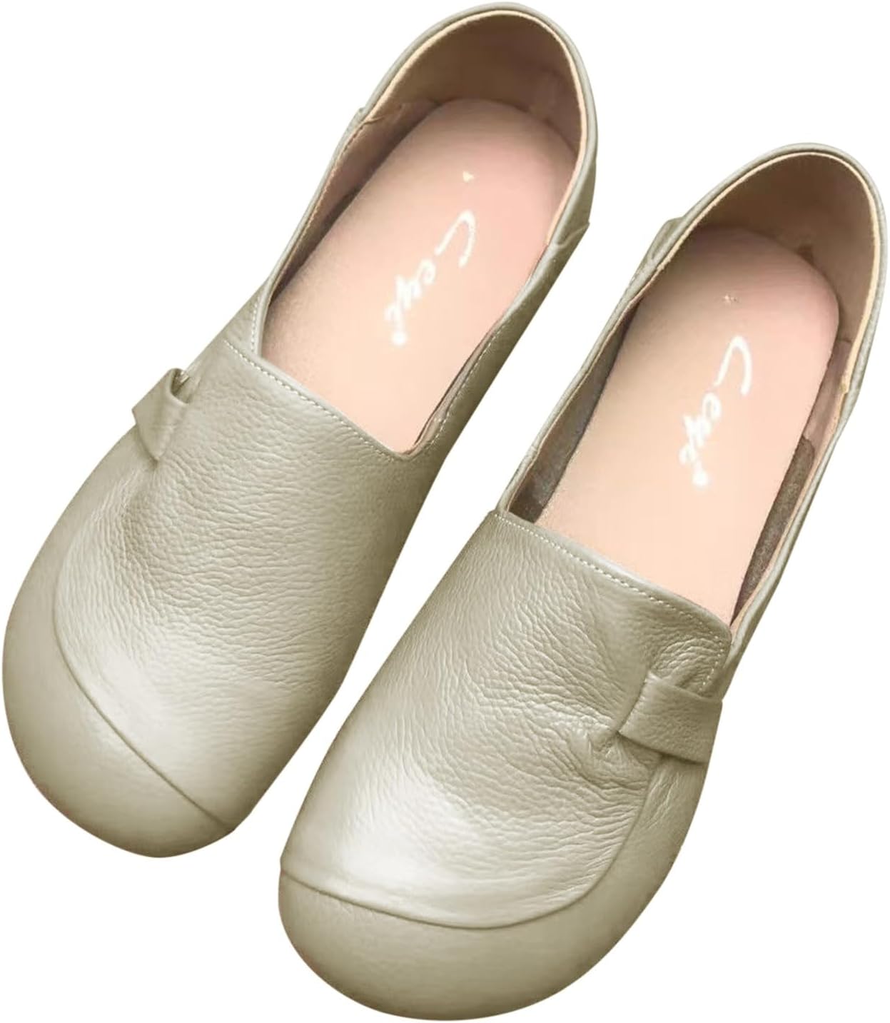 

Мужские лоферы с комфортной кожаной подкладкой, дышащие, без шнурков, плоские, повседневные кожаные мокасины ручной работы и делового использования Generic, серый