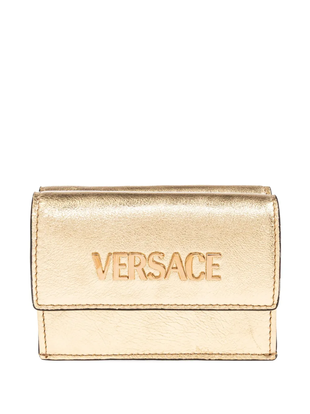 

Кожаный кошелек с логотипом VERSACE, золотой