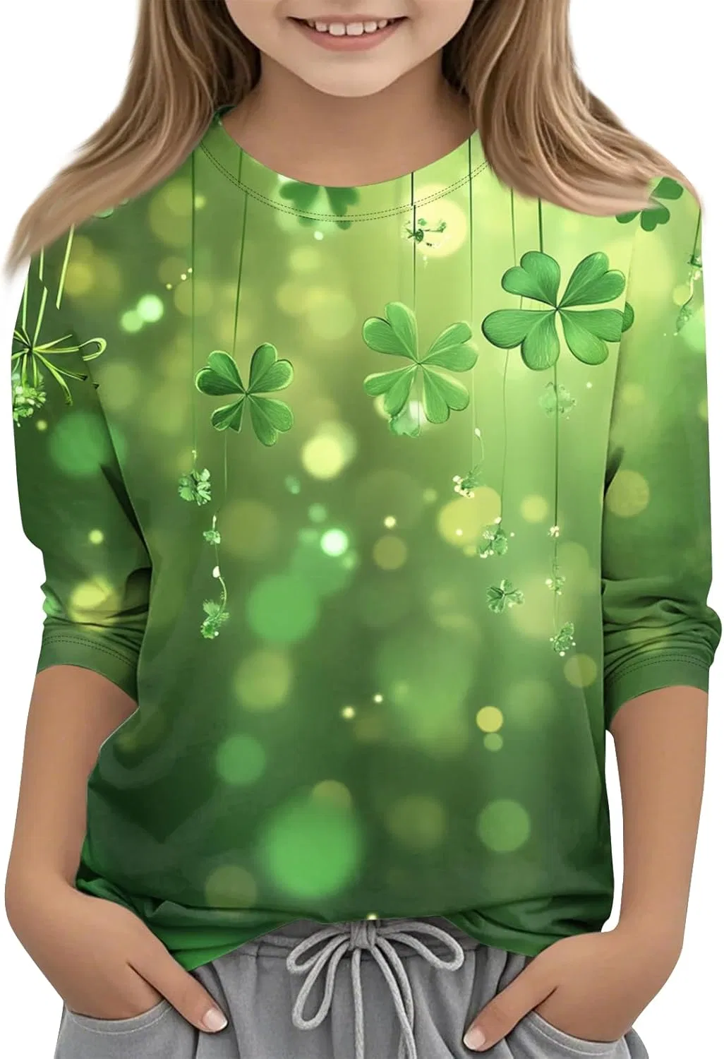 Детский свитшот с принтом, St Patrick's Day, флуоресцентный зеленый
