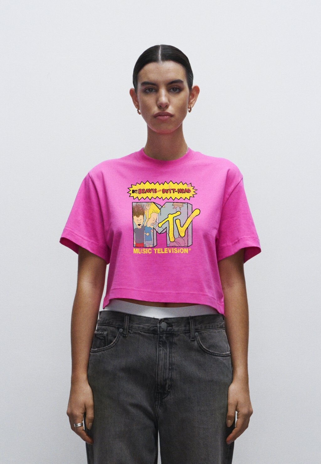 

Принт на футболке MTV BEAVIS AND BUTTHEAD FILL Henry Tiger, розовый