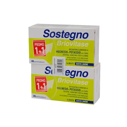 

Briovitase Sostegno Promo 1 — пищевая добавка с магнием и калием, со вкусом лимона, 28 пакетиков Montefarmaco