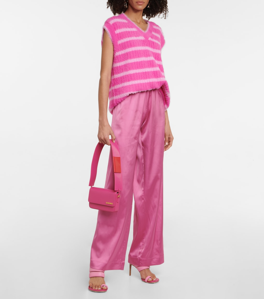 Атласные брюки Le Pantalon Mentalo Jacquemus, розовый — фото 2