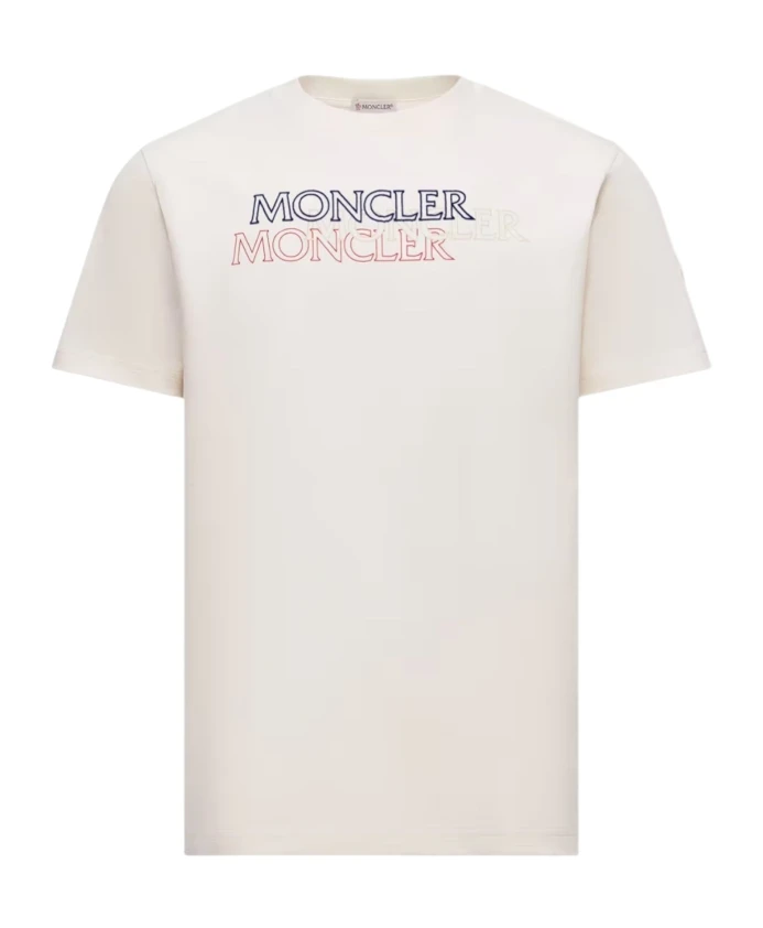 

Хлопковая футболка с логотипом Moncler, белый