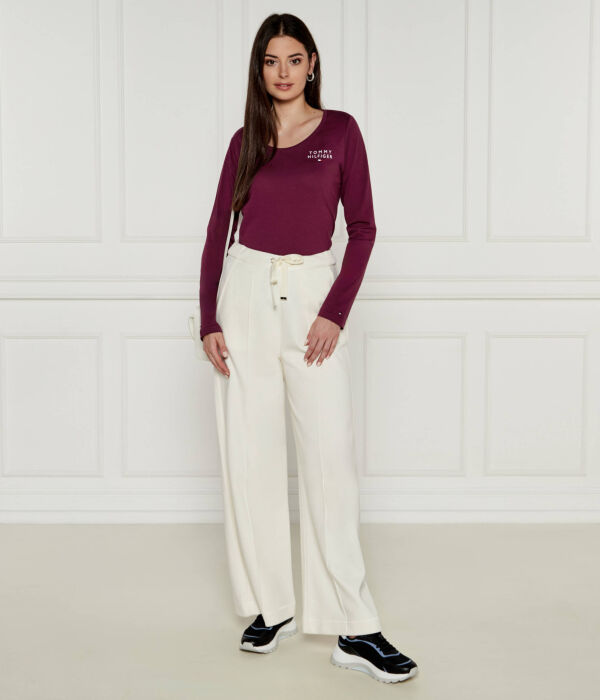 Лонгслив женский Tommy Hilfiger с логотипом бренда, фиолетовый — фото 2