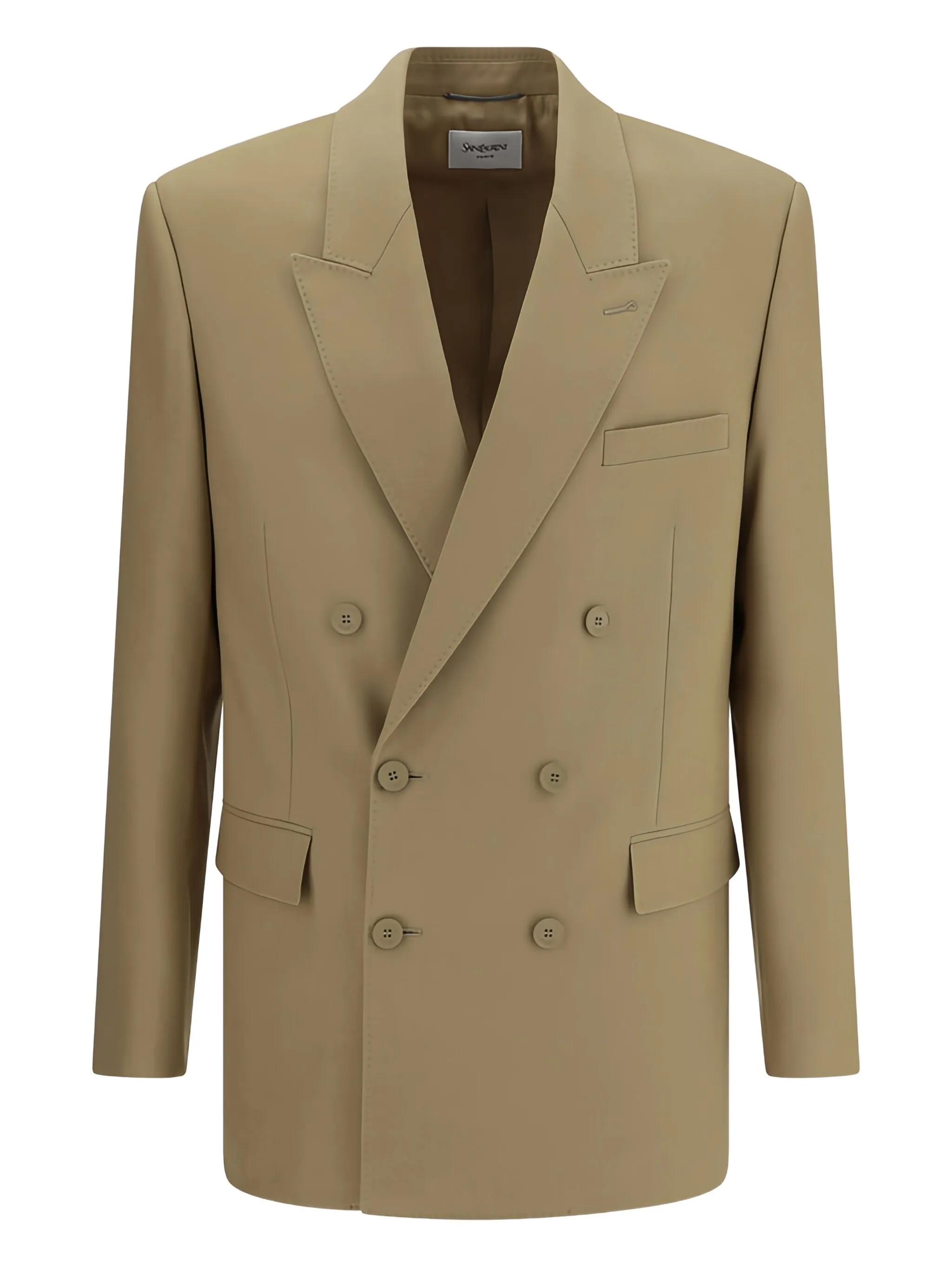 

Двубортный пиджак Saint Laurent, бежевый