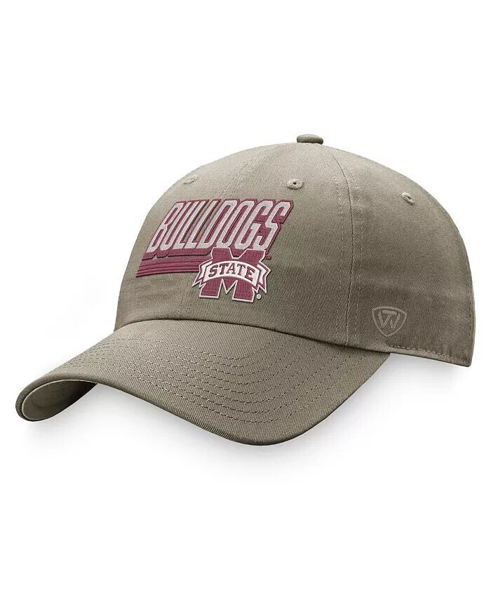 

Мужская регулируемая кепка цвета хаки Mississippi State Bulldogs Slice Top of the World