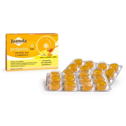 

Жевательные конфеты с прополисом, лимоном и медом, 24 шт. Juanola