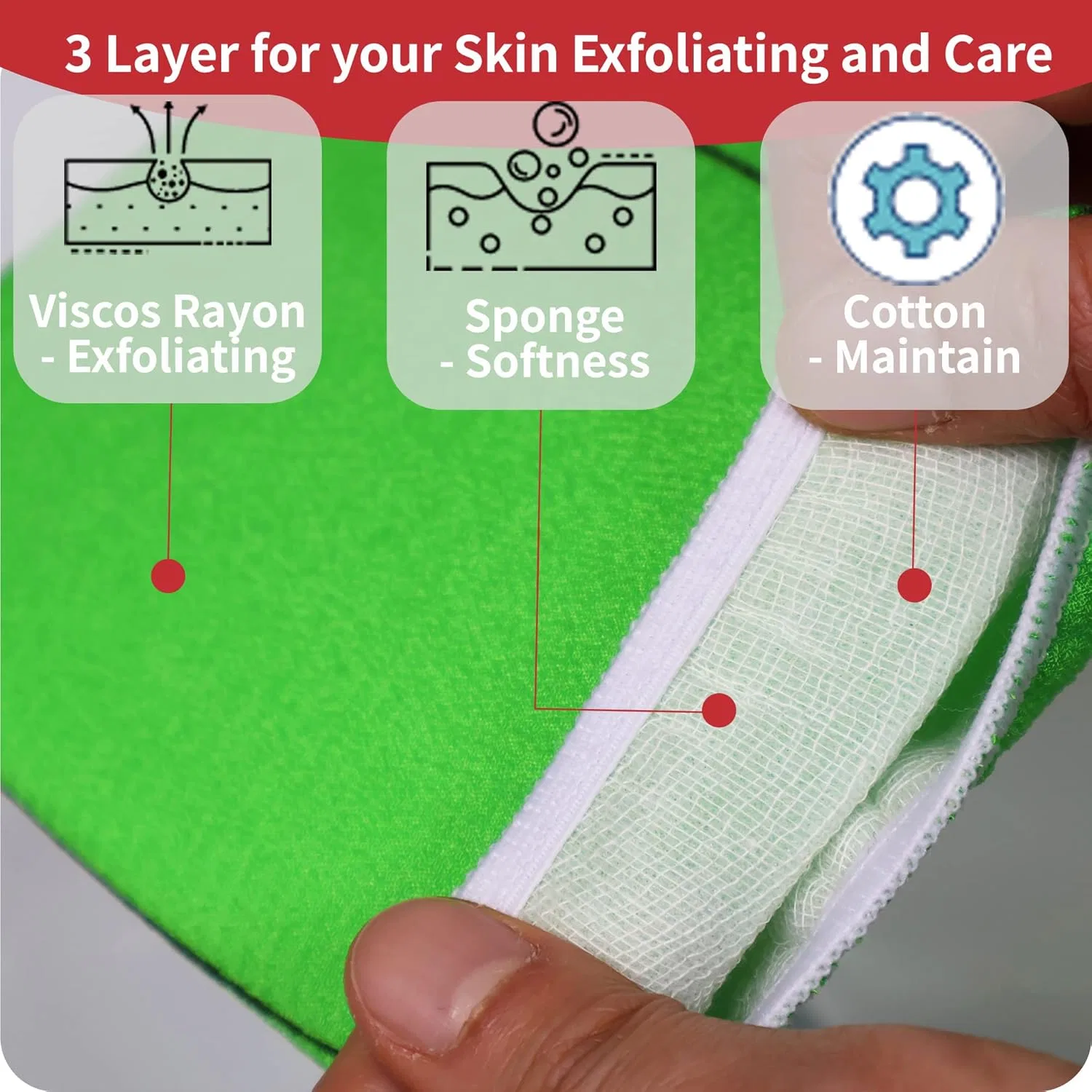 Скраб для тела перчатка для пилинга etreetowel 4 шт вискоза — фото 3