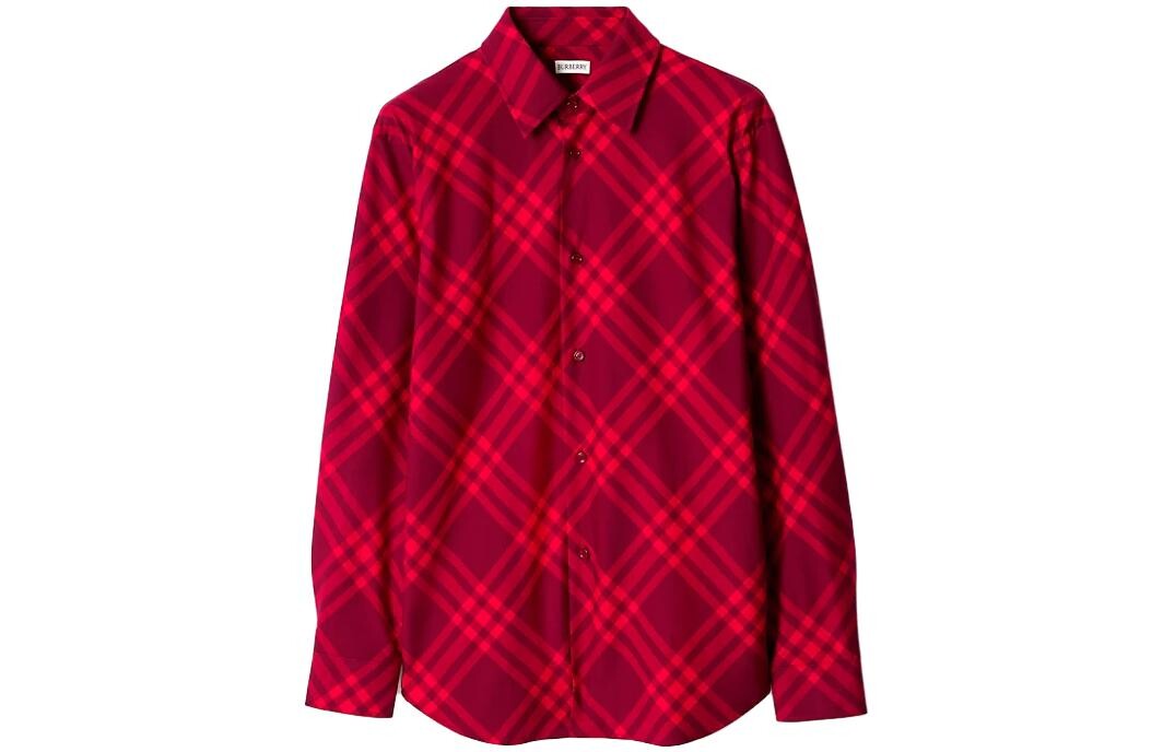 

Рубашка мужская малиново-красная Burberry, малиново-красный