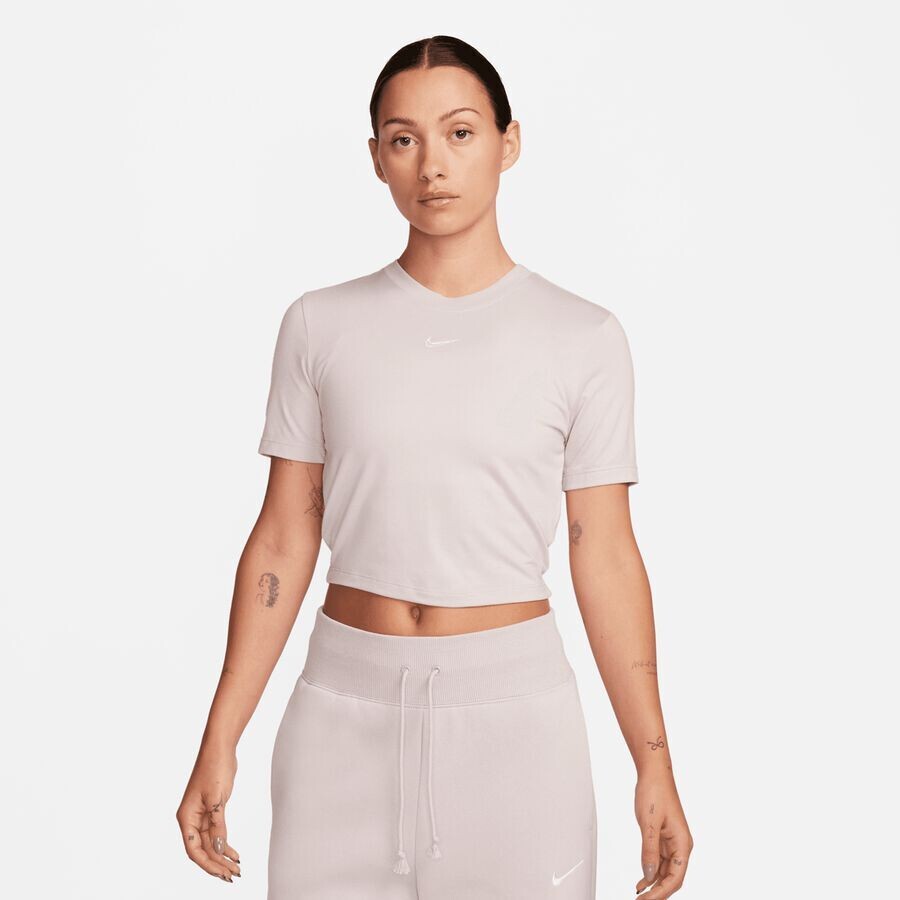 

Футболка Sportswear Essentials Slim Crop NIKE, цвет platinum violet/white
