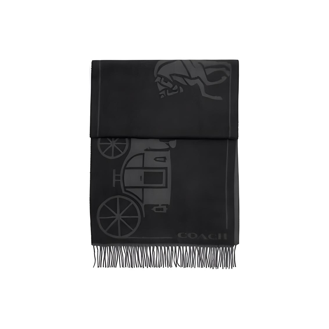 

COACH Шерстяной кашемировый вязаный шарф унисекс черный, Black
