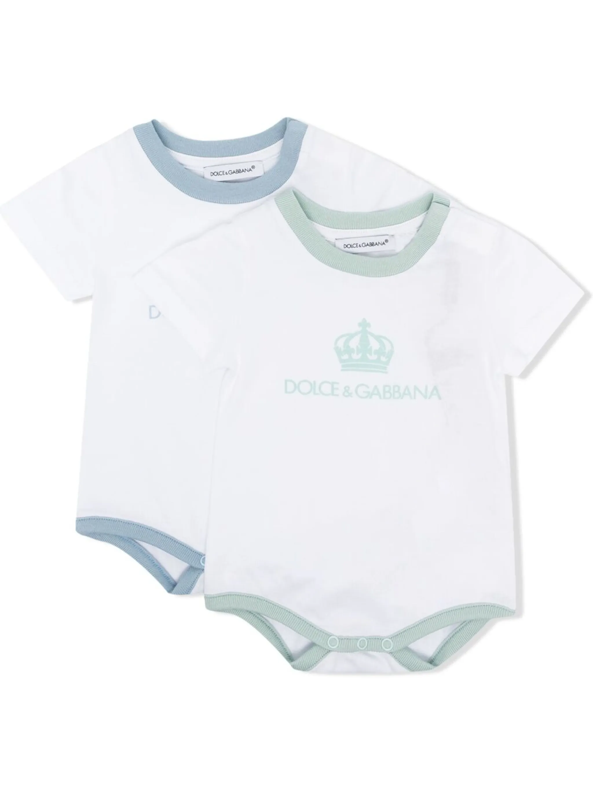 

Комплект из двух комбинезонов с логотипом Dolce & Gabbana Kids, белый