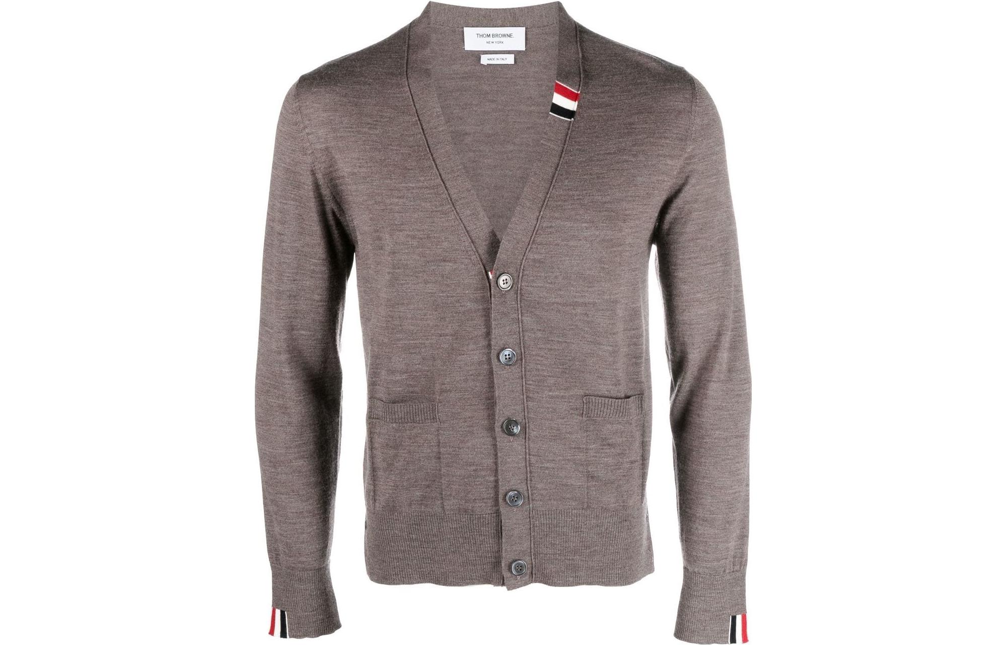 

Кардикан вязаный Thom E Button Up THOM BROWNE, коричневый