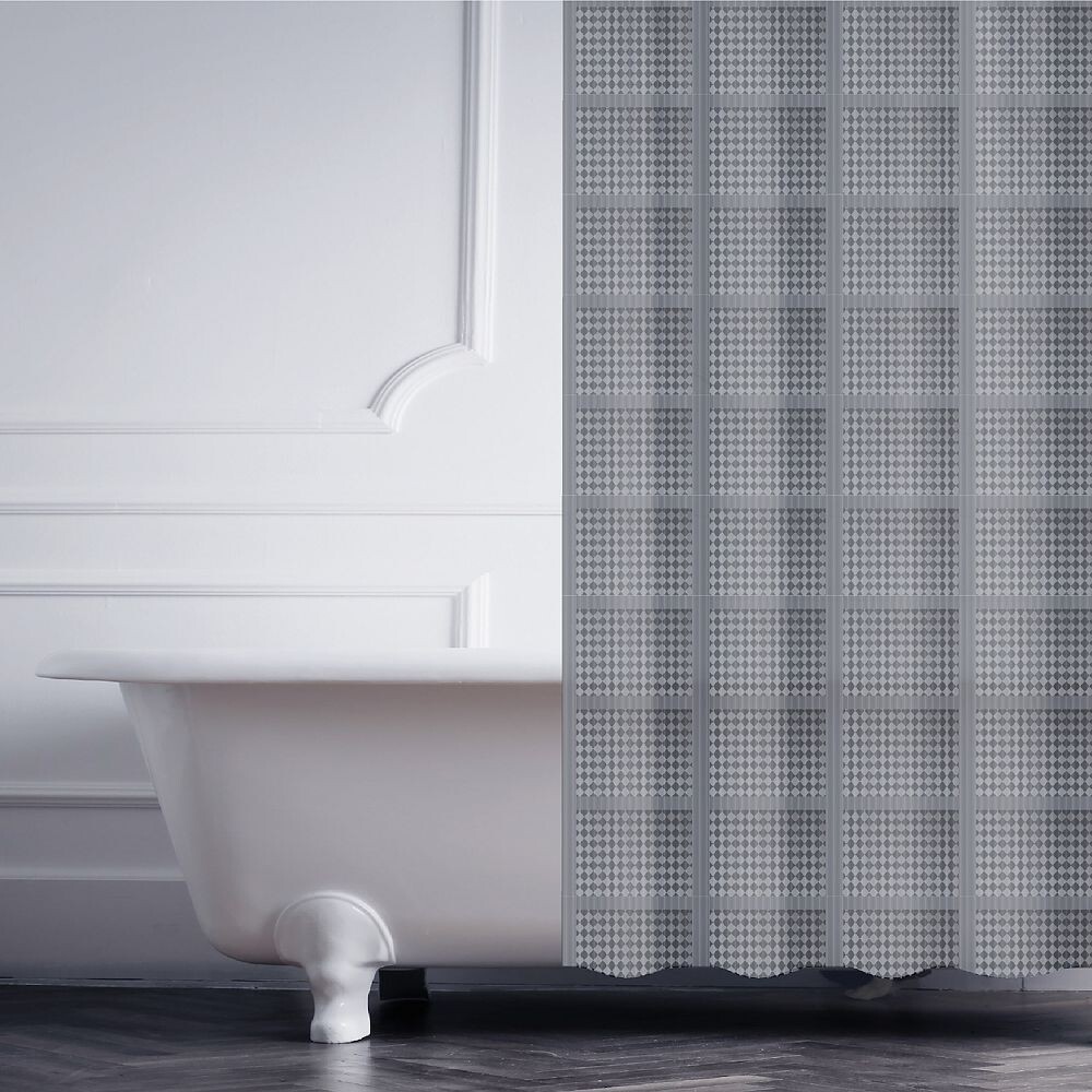 

Elle Decor Жаккардовая однотонная занавеска для душа ELLE, серый