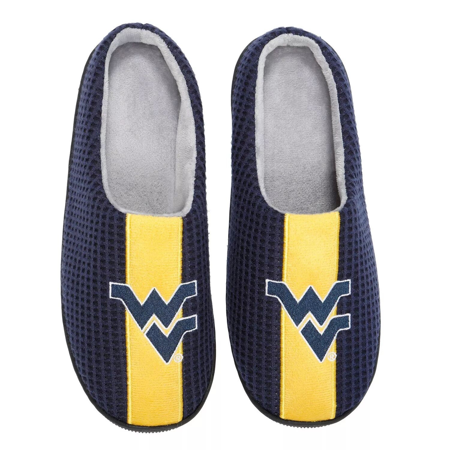 

Мужские шлепанцы FOCO Navy West Virginia Mountaineers Team в полоску из пены с эффектом памяти