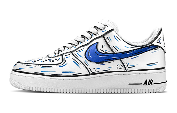 

Кроссовки для скейтбординга Air Force 1 женские низкие, синие/черные Nike, Черный, Кроссовки для скейтбординга Air Force 1 женские низкие, синие/черные Nike