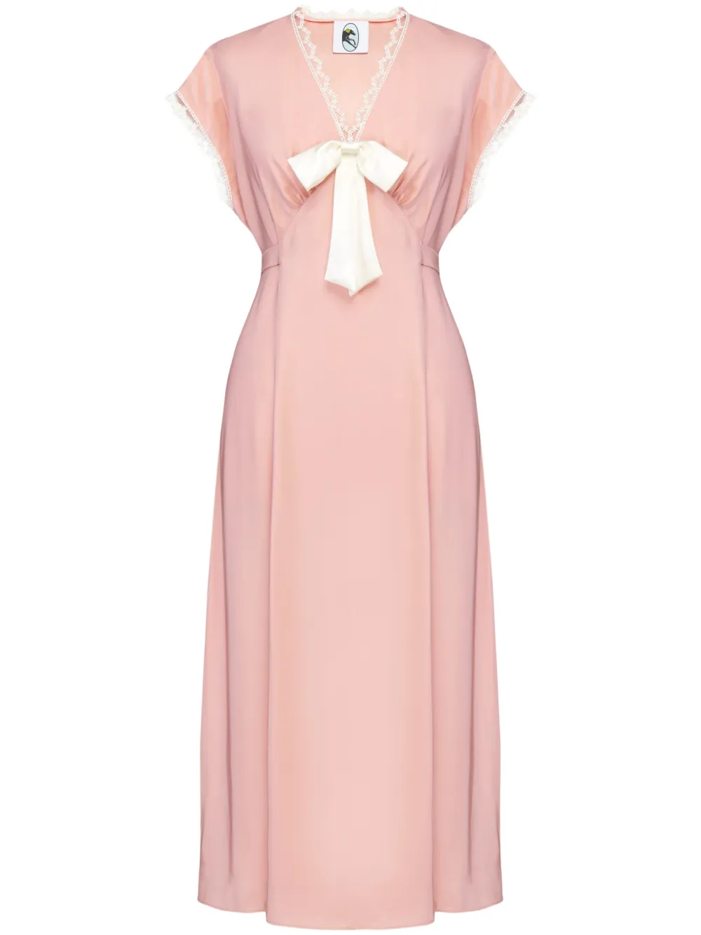 

Атласное платье миди с бантом Sleeper, розовый