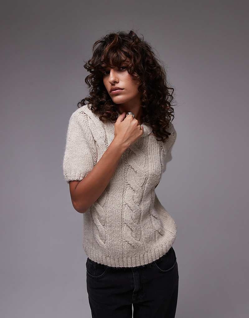 

Topshop – Футболка косой вязки